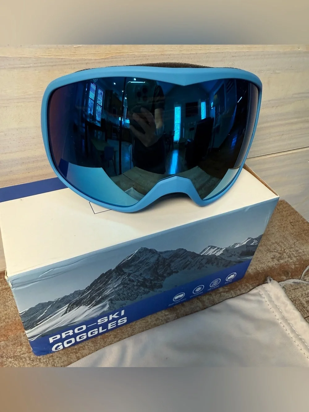 Blue Kids Ski Goggles - Youth Snowboarding Sunglasses